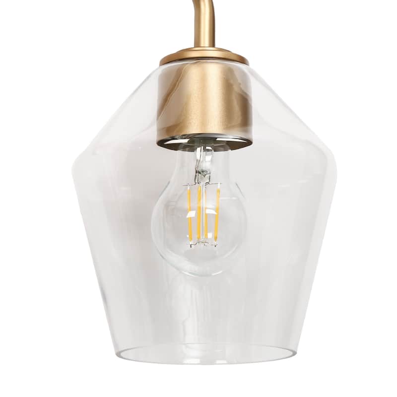 Modern Minimalist 3-Light Linear Dimmable Clear Glass Bathroom Vanity Light - W 24.5" x H 11" x D 7.5"