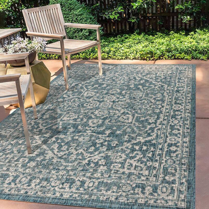 JONATHAN Y Medallion Textured Weave Indoor/Outdoor Area Rug