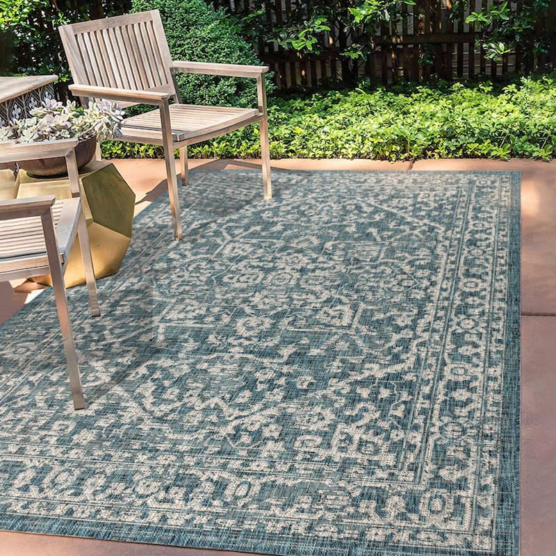 JONATHAN Y Medallion Textured Weave Indoor/Outdoor Area Rug