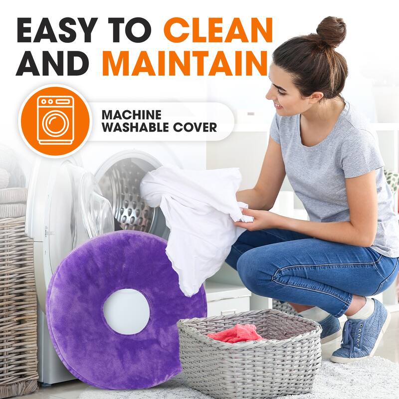 Cheer Collection Super Soft Round Donut Pillow - Assorted Colors