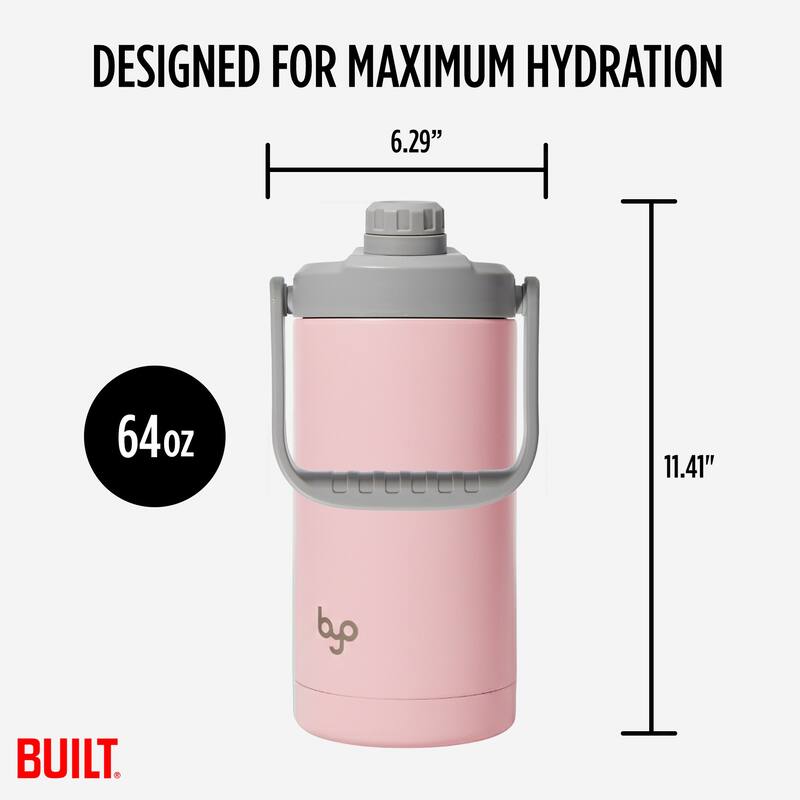 Byo 64 Oz Double Walled Insulated Stainless Steel Bottle - 64 Oz