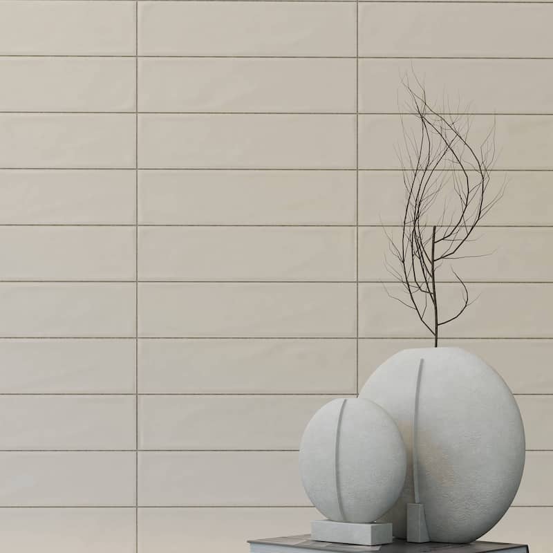 Chateau 3 in. x 12 in. Glazed Ceramic Subway Wall Tile - Cream Matte - 3 in. x 12 in.