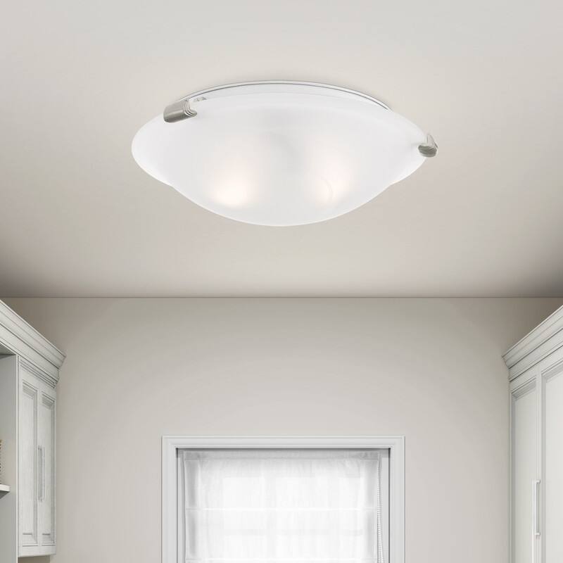 Livex Lighting 2-light Brushed Nickel Ceiling Mount Light, 8010-91 - 12.25" DIA 3.75" H