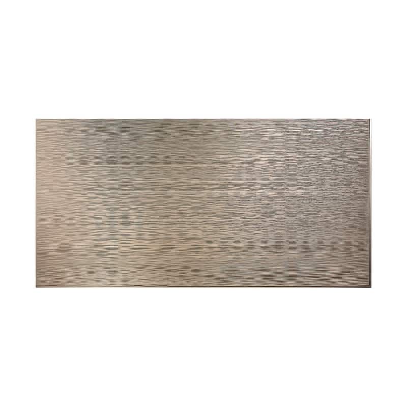 FASÄDE Ripple Horizontal 4-foot x 8-foot PVC Wall Panel in Brushed Nickel - 4 x 8