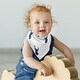 preview thumbnail 4 of 4, Woodland Deer Collection Fabric Bandana Baby Bibs (3 Pack Set) - Navy Blue and White Forest Animal Stag Antler