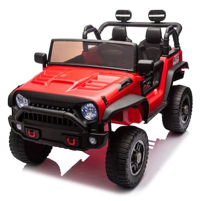 24V Two-Seater Kids Ride On Truck Car W/Parents Control,200w*2,Seat 20.28in W,Four-wheel Suspension,LED,2 independent seat belts