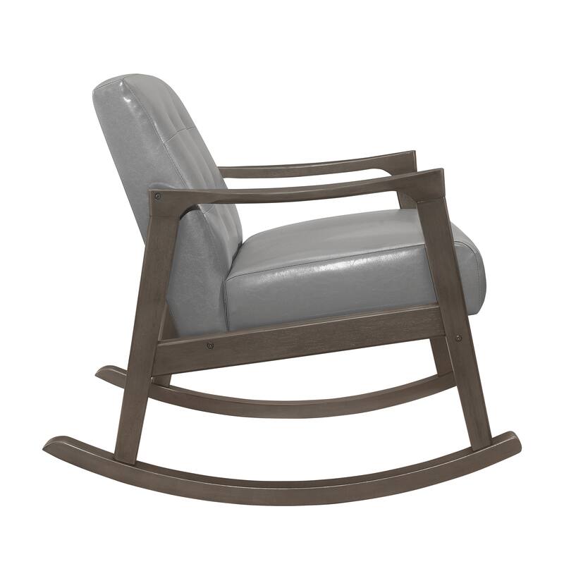 Rocking Chair Upholstery Button Tufted Solid Wood Furniture