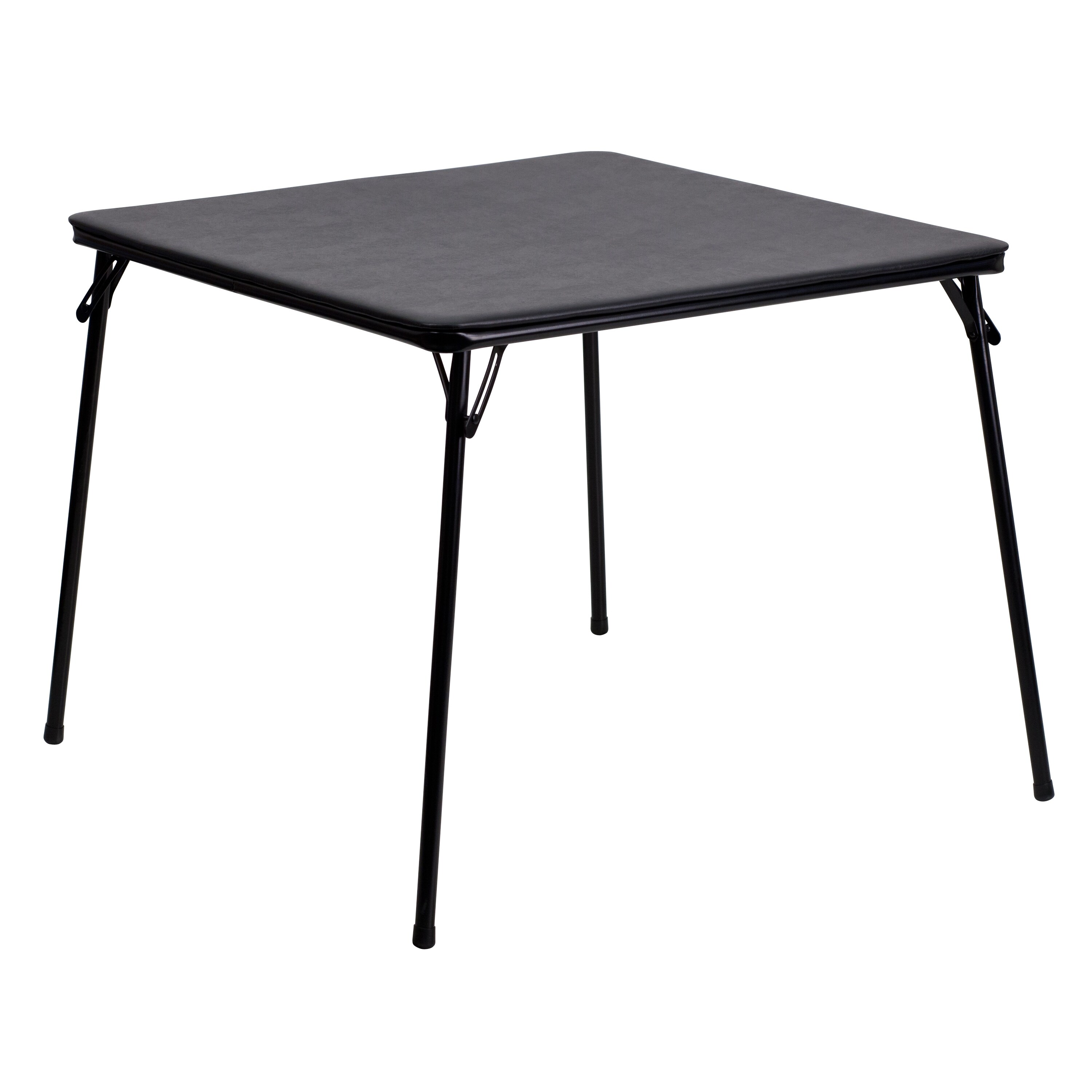 card table with padded folding chairs