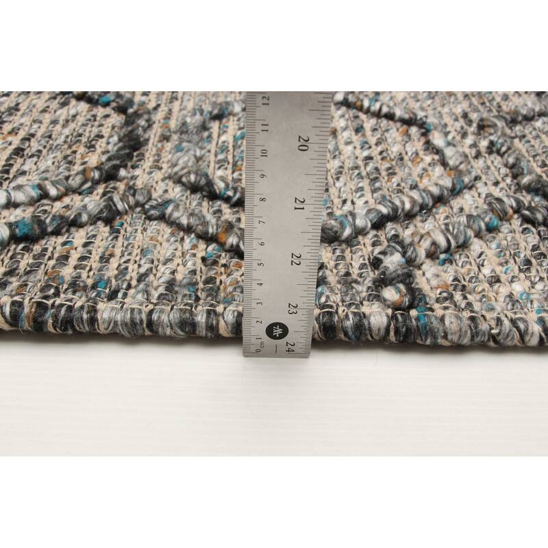 ECARPETGALLERY Braid weave Sienna Dark Grey Wool Rug - 5'2 x 7'7