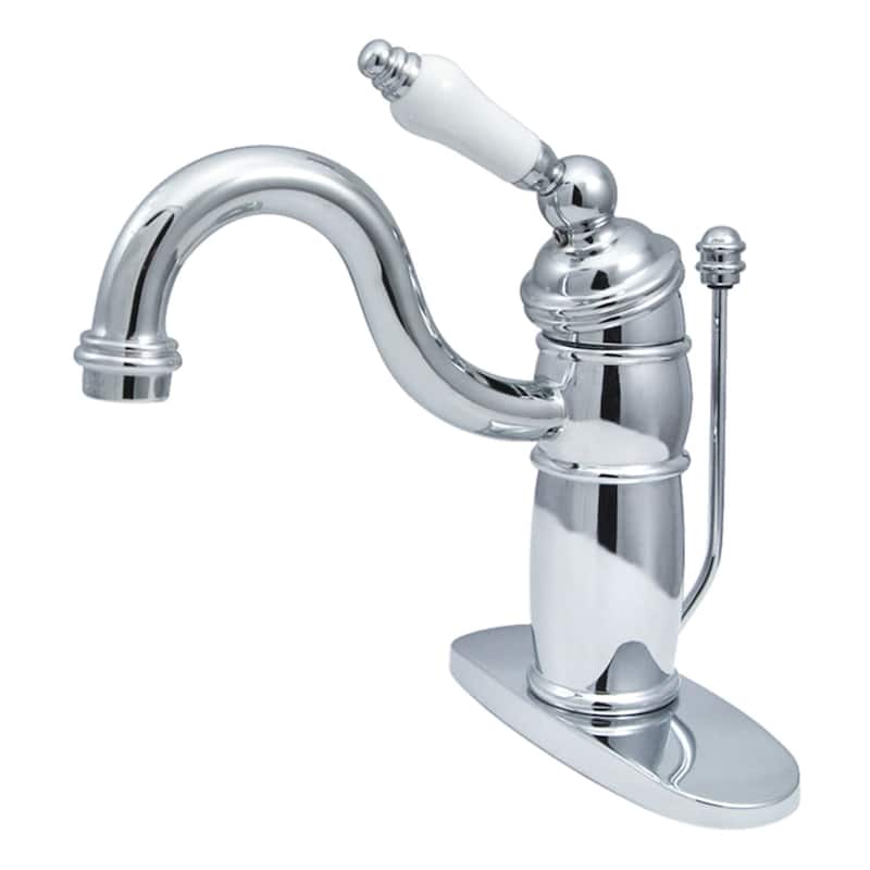 Kingston Brass Victorian Bathroom Faucet with Porcelain Lever Handle - Polished Chrome