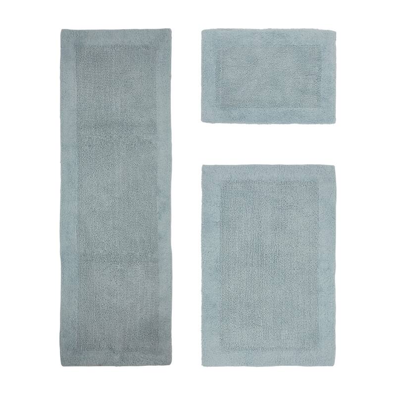Better Trends Bath Rugs Set 100% Cotton Tufted Soft Water Absorbent Bathroom Rug for Shower, Sink Bath Mats Edge Collection