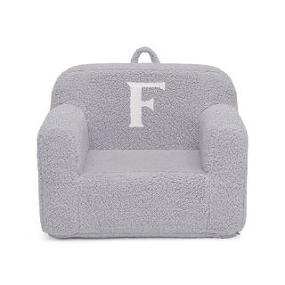 Personalized Monogram Cozee Sherpa Chair - Customize with Letter F - Foam Kids Chair for Ages 18 Months and Up
