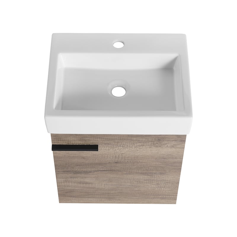 Topcraft 19-Inch Wall Mount Bathroom Vanity with Top - 19"