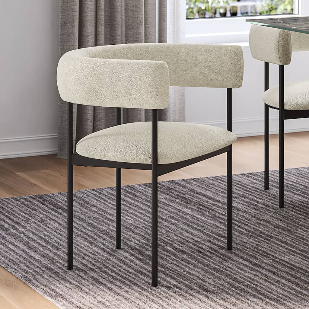 Amisco Julius Upholstered Dining Chair with arms and Metal Legs