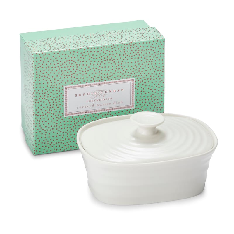 Portmeirion Sophie Conran White Covered Butter Dish