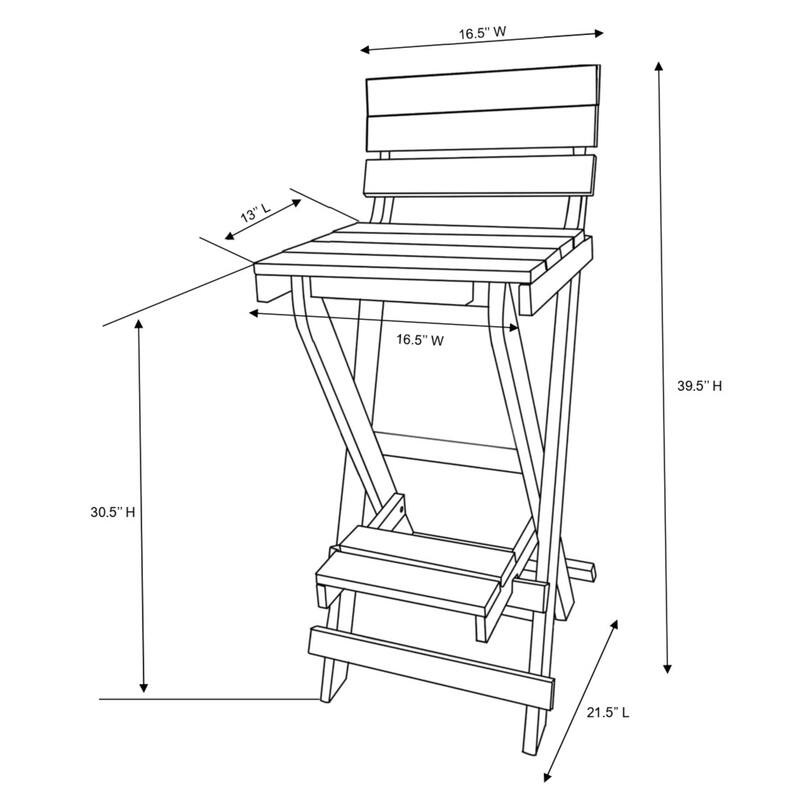 Key West Fully Assembled All-Weather Outdoor Folding Bar Set - 3-piece