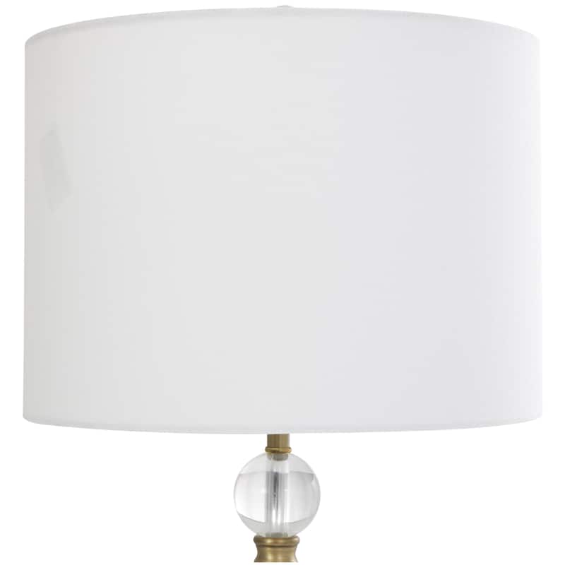 Metal Inverted Cone Shaped Room Accent Lamp with Glass Ball Accent and Square Base - Gold - Roche River Decor