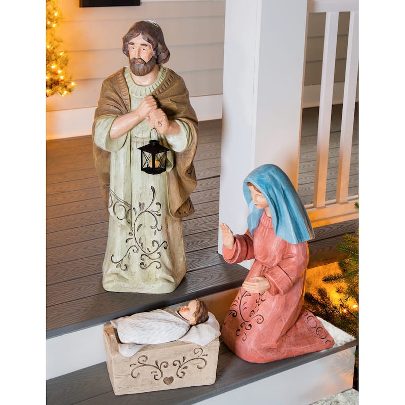 Statement Nativity Garden Statuary, Mary/Joseph/Jesus (Set of 3)