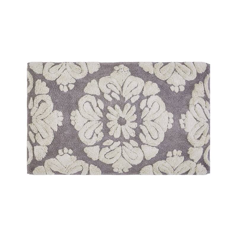 Better Trends 100% Cotton Soft & Super Absorbent Bathroom Rugs - Medallion Collection Non-Skid Latex Machine Washable Bath Mats