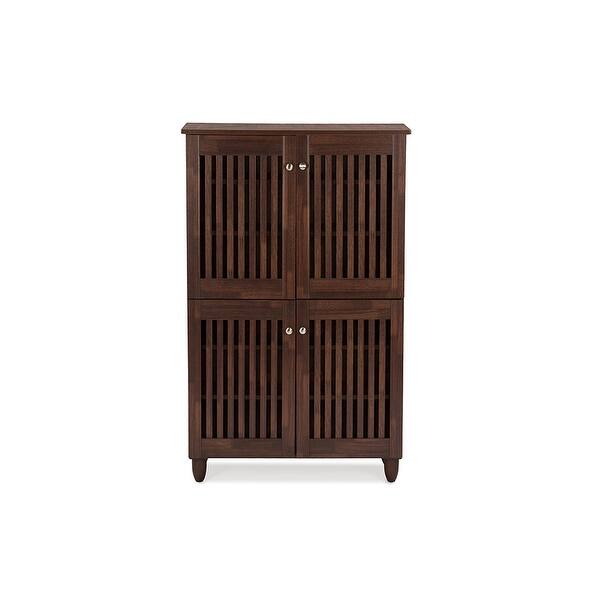 Shop Lucerne 4 Door Oak Brown Wooden Entryway Shoes Storage Tall