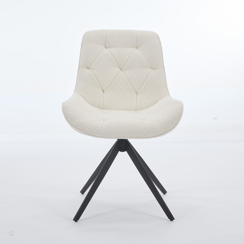 XINMICS Swivel Dining Chairs, Boucle Upholstered Accent Chairs Living Room Chairs Desk Office Arm Chair
