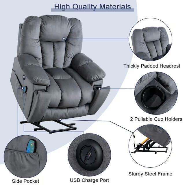 Super Big Power Assist Lift Recliner chair With Massage