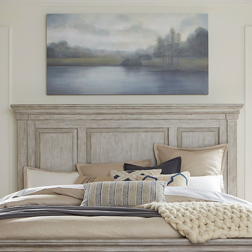 Heartland Antique White Tobacco King Bed Panel Headboard