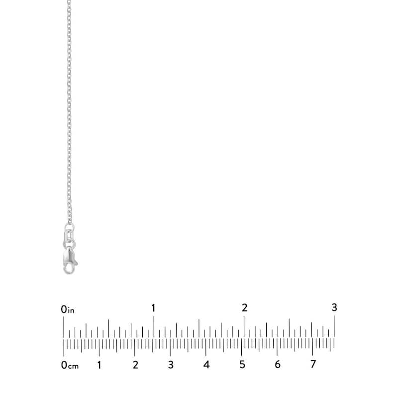 Curata 14k White Gold 1.5mm Diamond Cut Cable Chain Necklace (Lobster)