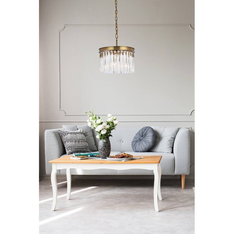 Indigo Home round crystal pendant in satin gold