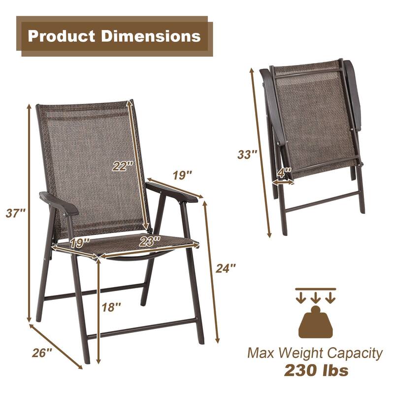 Aoodor Set of 4 Patio Folding Chairs