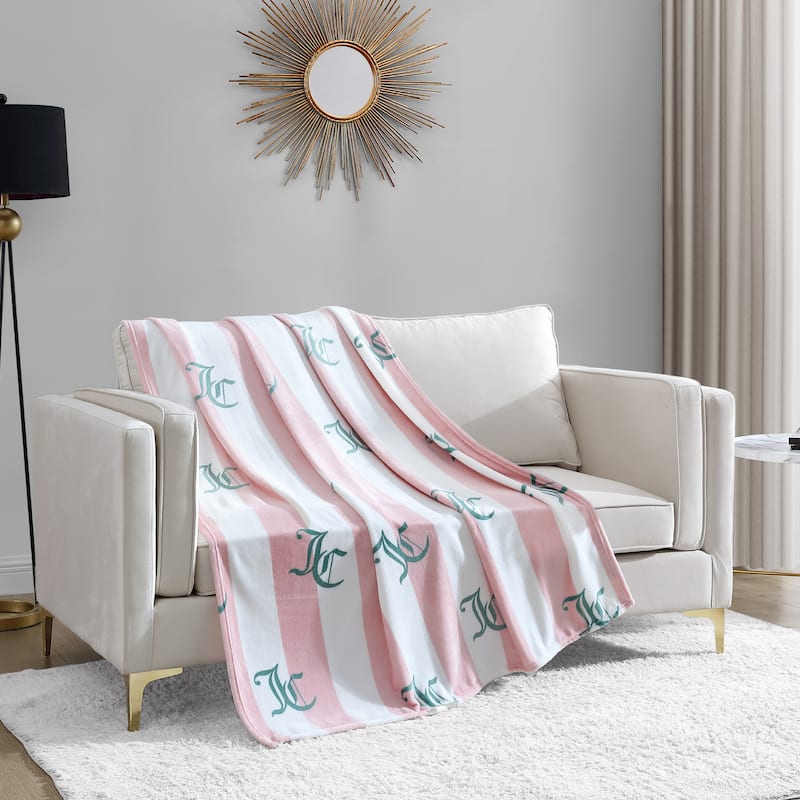 Juicy Couture Cabana 50" x 70" Plush Throws - Pink