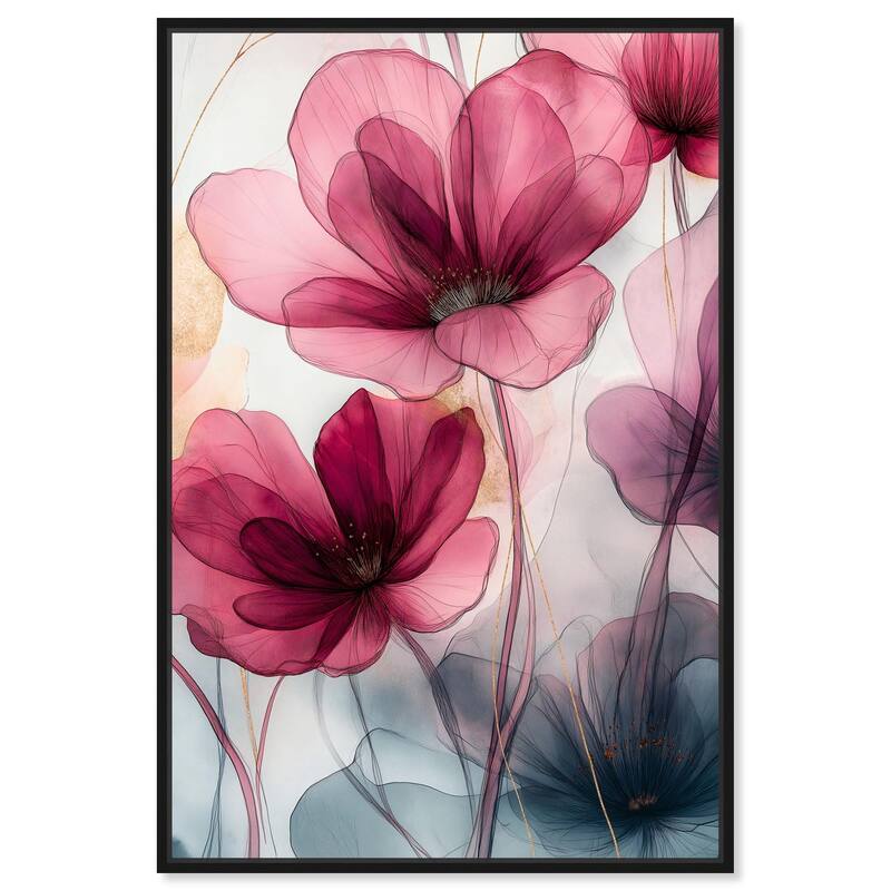 Filigree Flora II Canvas by Art Remedy - Black - 20" x 30"
