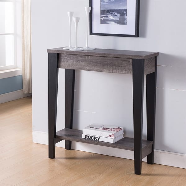 Console Distressed Grey & Black - Bed Bath & Beyond - 39098737