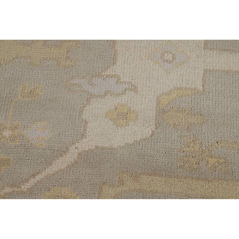 Earth Tone Oushak Indian Area Rug Handmade Living Room Wool Carpet - 8'1"x 9'10"