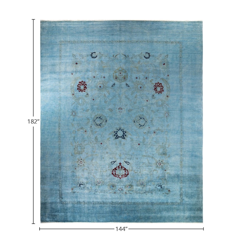 Vibrance, One-of-a-Kind Hand-Knotted Area Rug - Gray, 12' 0" x 15' 2" - 12' 0" x 15' 2"