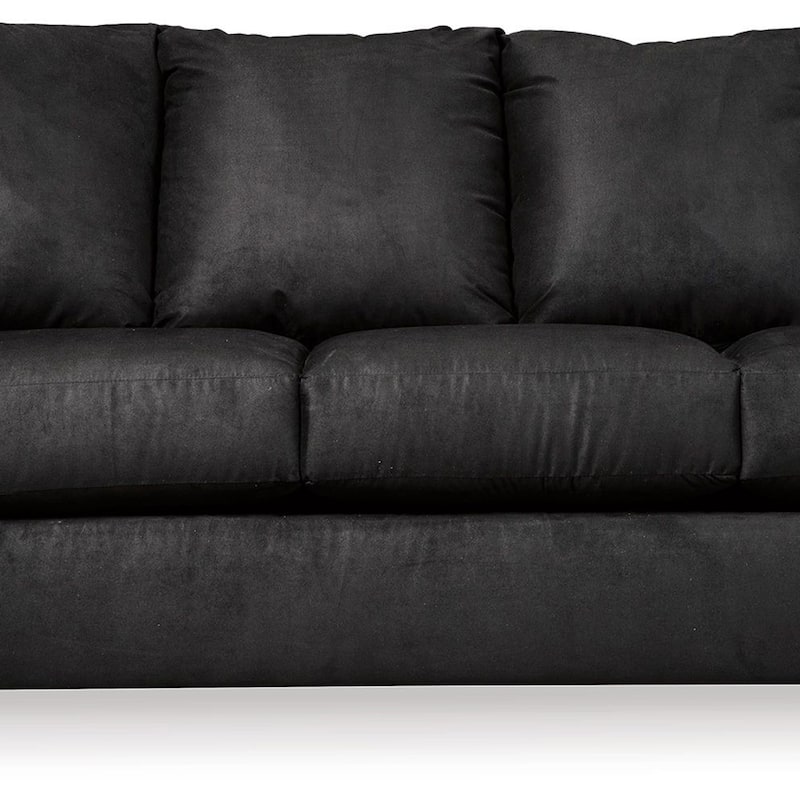 Dari Sofa, Classic Black Polyester, Foam Pillow Top Arms, 89 Inch