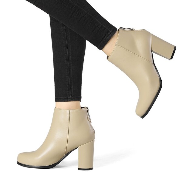 round toe block heel booties