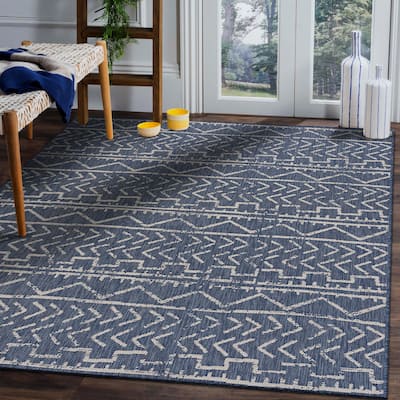 Beverly Rug Blue Trellis Indoor Outdoor Area Rug