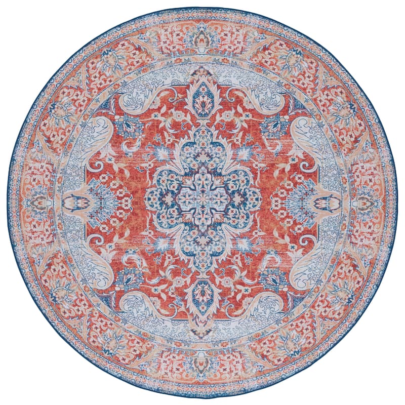 SAFAVIEH Tucson Machine Washable Slip Resistant Mintie Oriental Rug