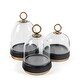 preview thumbnail 1 of 2, Calista Black and Gold Glass Cloche, Set of 3 - Multiple