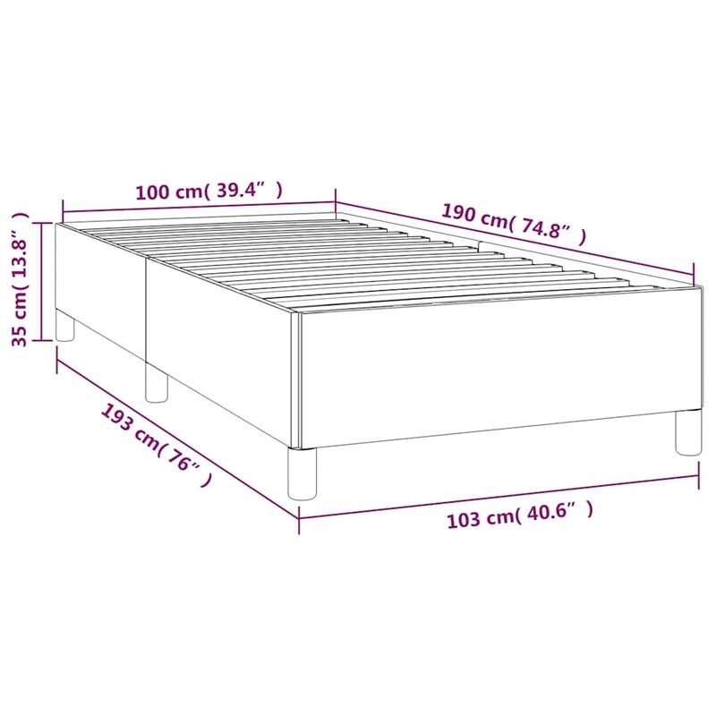 vidaXL Bed Frame, Faux Leather, No Mattress
