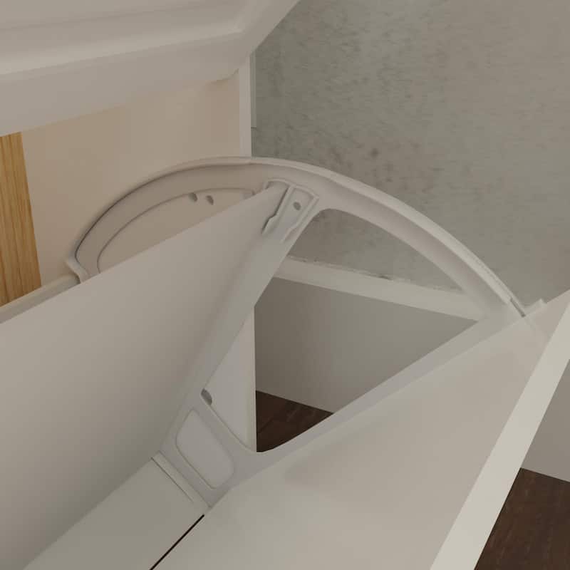 Shoe cabinet with 3 doors 2 drawers with hanger - White
