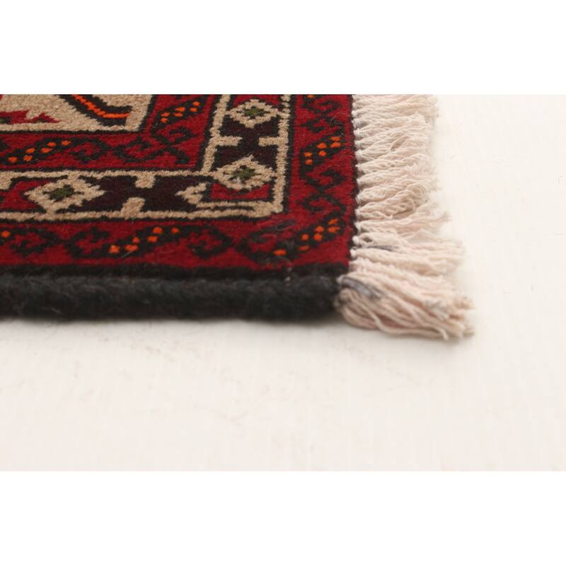 Hand-knotted Rizbaft Tan Wool Rug - 3'3 x 5'11/3'3" x 5'11"