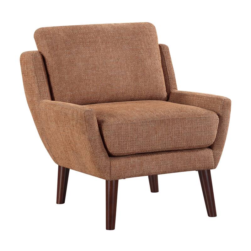 Canyon 26.5" Chenille Accent Chair - Espresso Finish Solid Wood Legs - Orange