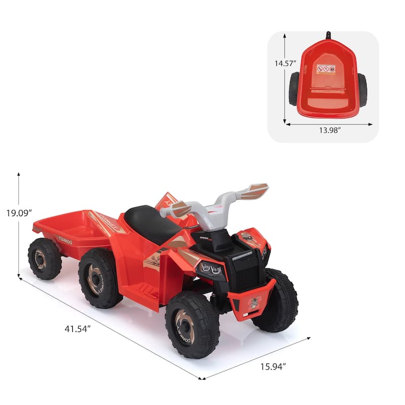 Kids Electric ATV Toddler Ride on Car with Trailer
