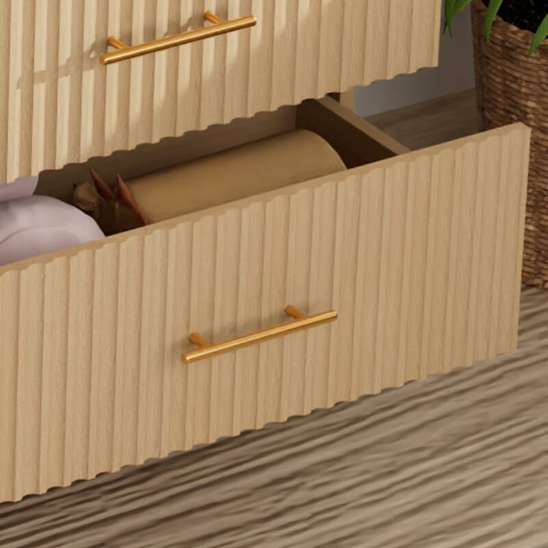 Modern Vertical Stripe 6-Drawer Dresser Multipurpose Storage