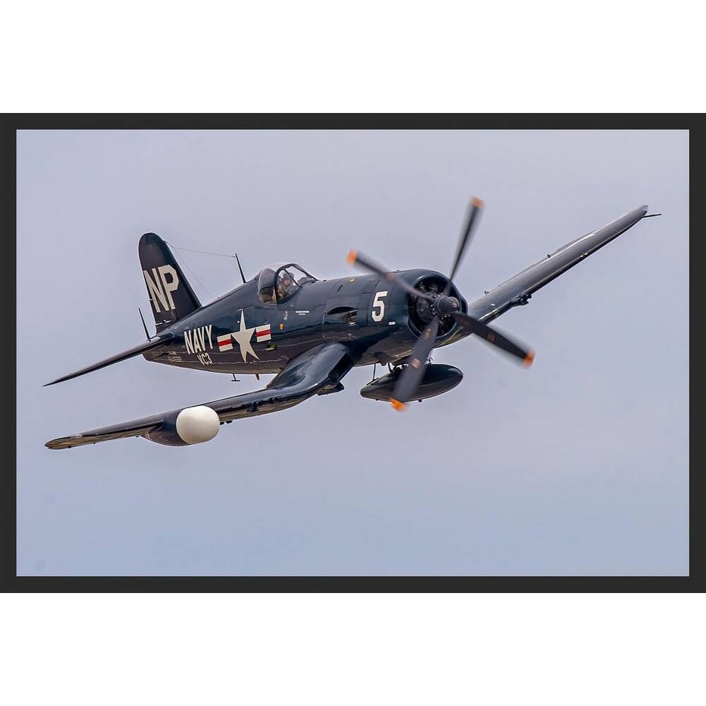 F-44 Military Airplane in Flight Finished Photography by Wayne Collamore Framed Poster