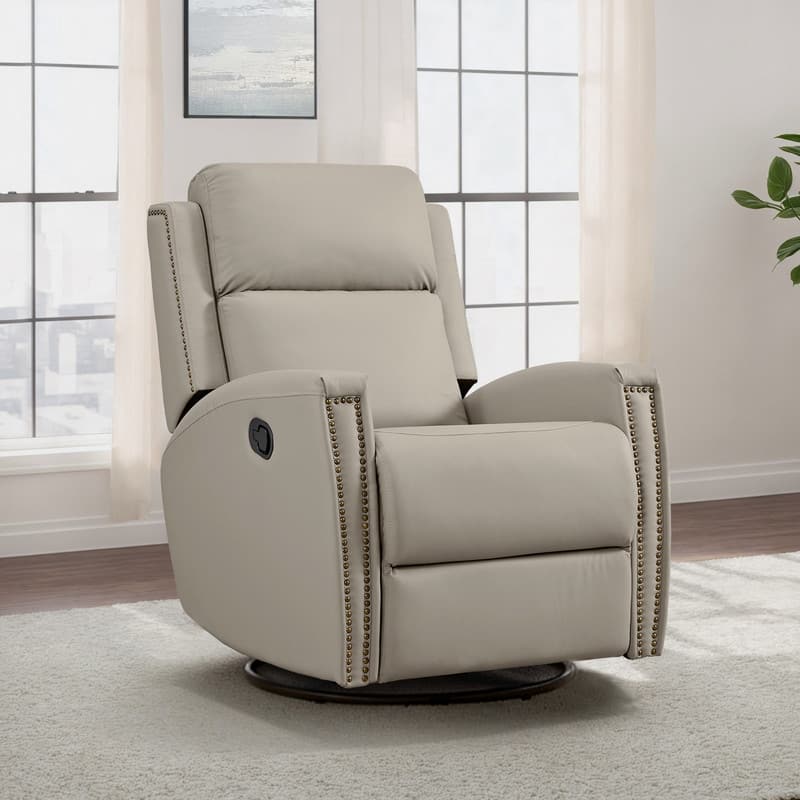 Jerome Swivel Glider Recliner Nursery Chair Manual Push Back Recliner