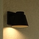 preview thumbnail 1 of 8, VAXCEL Evans 1-Light Textured Black Outdoor Wall Sconce, Rust-Resistant Aluminum, Metal Shade, Integrated LED Dark Sky Compliant Textured Black - 6-in W x 5.5-in H x 7-in D