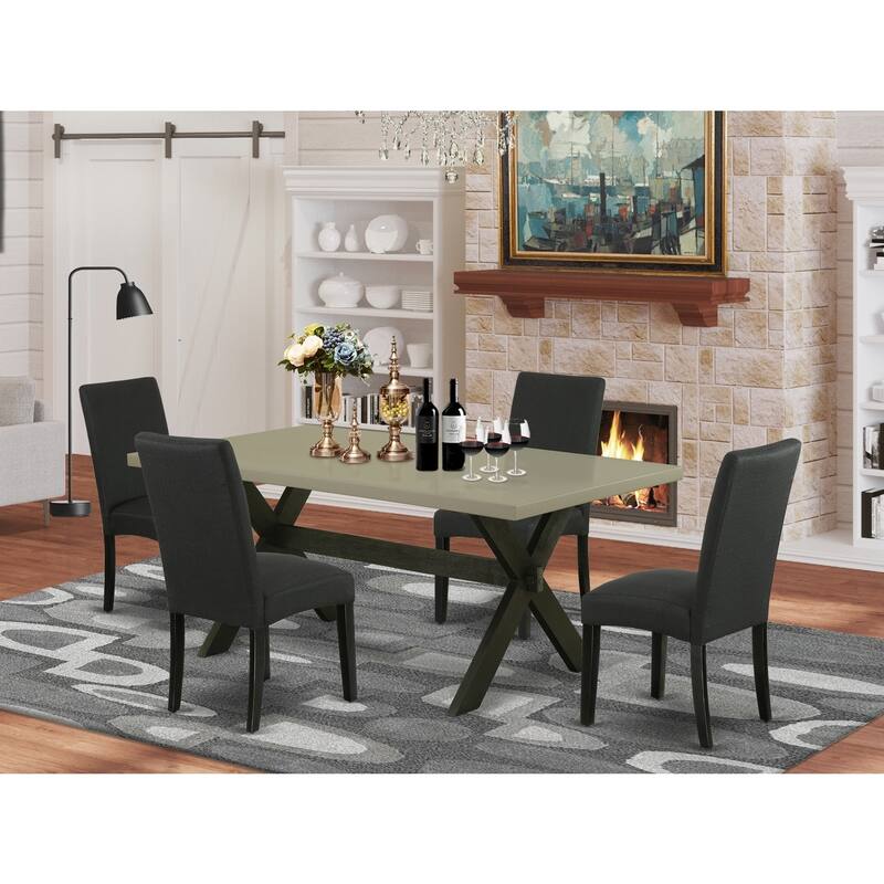 5-Piece Dinette Set - Dining Table with 4 Chairs - Solid Wood Kitchen Table Set - 72